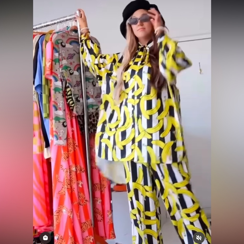 Stylish Yellow and Black Wide Leg Pants